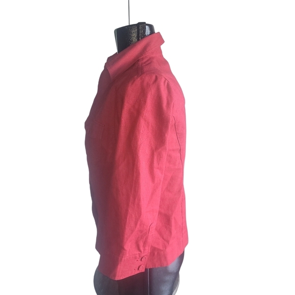 Northern Reflections Red Linen Blend Button Up Shirt S - Picture 5 of 7